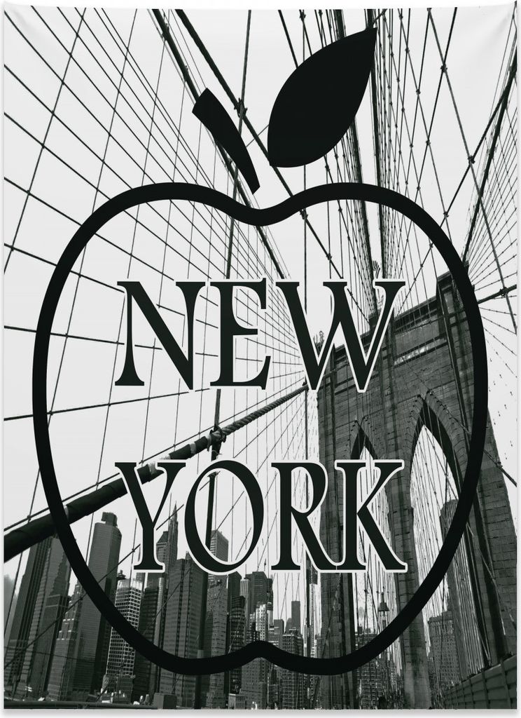 Abakuhaus NYC Wandteppich, Stadtbild Big Apple Motiv aus Weiches Mikrofaser Stoff Kein Verblassen Klare Farben Waschbar, 110 x 150 cm, Grau Dunkelg...