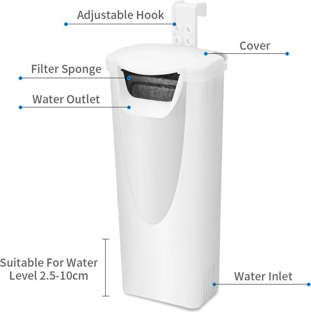 Filtro interno silenzioso per acquari, tartaruga a cascata, 3 W, basso livello dell'acqua, pompa di filtraggio pulita per piccoli acquari - 2