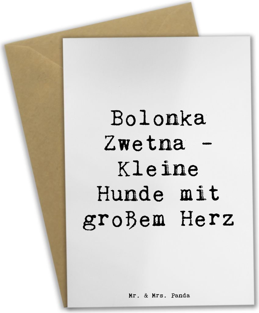Mr. & Mrs. Panda Glückwunschkarte Spruch Bolonka Zwetna Herz - Weiß - Geschenk, Hunderassen, kleine Hunde, weihnachtskarten, hochzeitskarten, Kin...