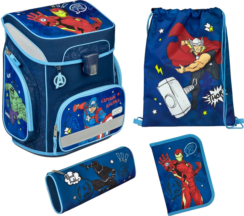 Cartable Avengers Scooli EasyFit Set Scolaire Complet 5 Accessoires