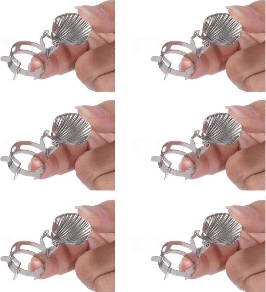 INF Automatische Kerzenlöscher mit Muschelabdeckung - 6er Set, Metall Docht Silber
