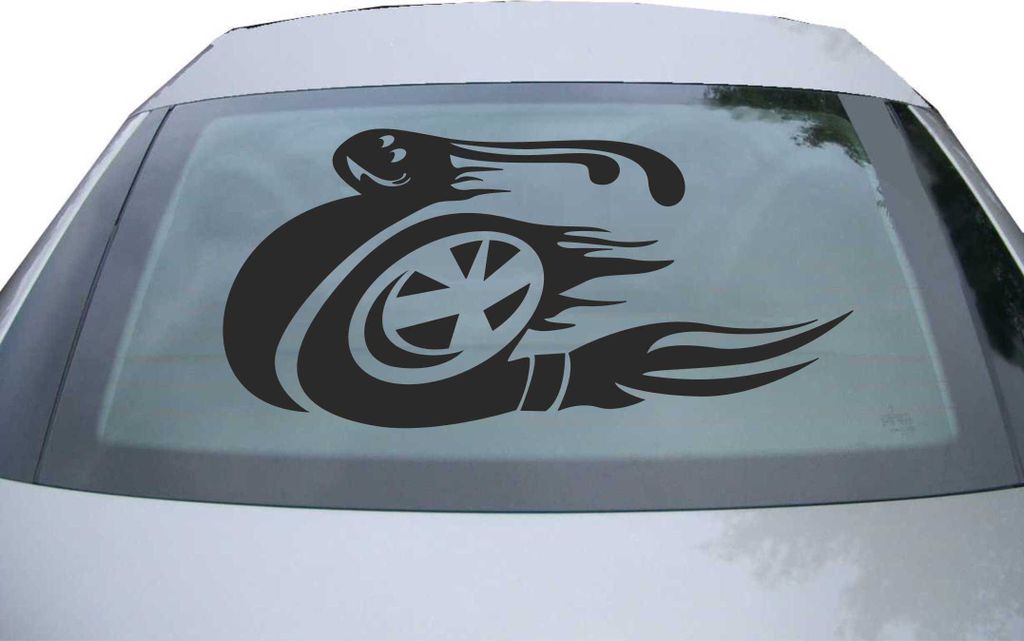 Indigos UG - Aufkleber Heckscheibe & Motorklappe DE7012 - schwarz - 600x284 mm - Turboschnecke - schnelles Rennen - Racing - Auto Scheiben Fenster ...