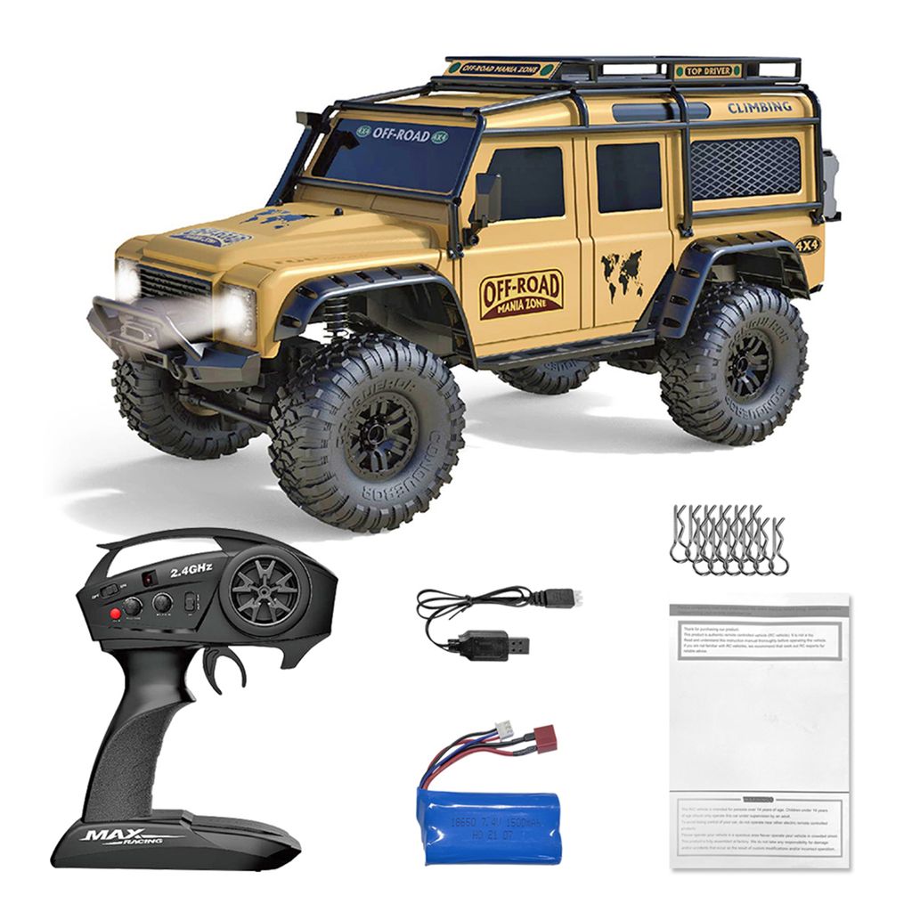 RC Gelaendewagen RC Auto Ferngesteuertes Auto Vollproportional 1/10 2,4 GHz 4WD 15 km / h Kletterauto RTR Spielzeug fuer Kinder Jungen