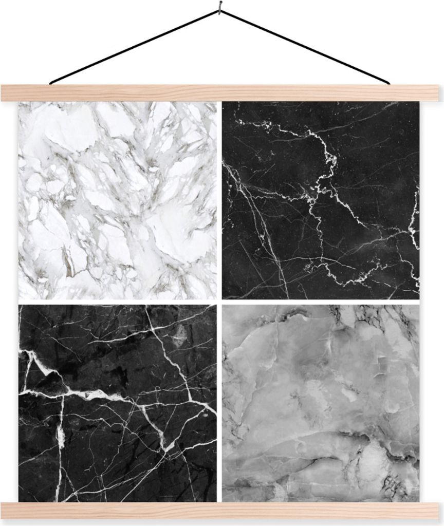 MuchoWow Textilposter Marmor - Struktur - Abstrakt 120x120 cm mit holzfarbenen Rahmen - Textil-Poster