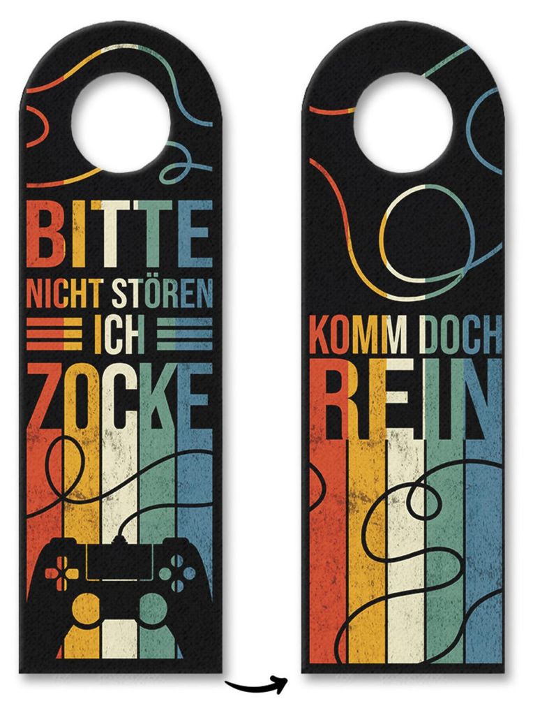 trendaffe - Bitte Nicht stören - Komm rein Wendeschild in Gelb und Rot