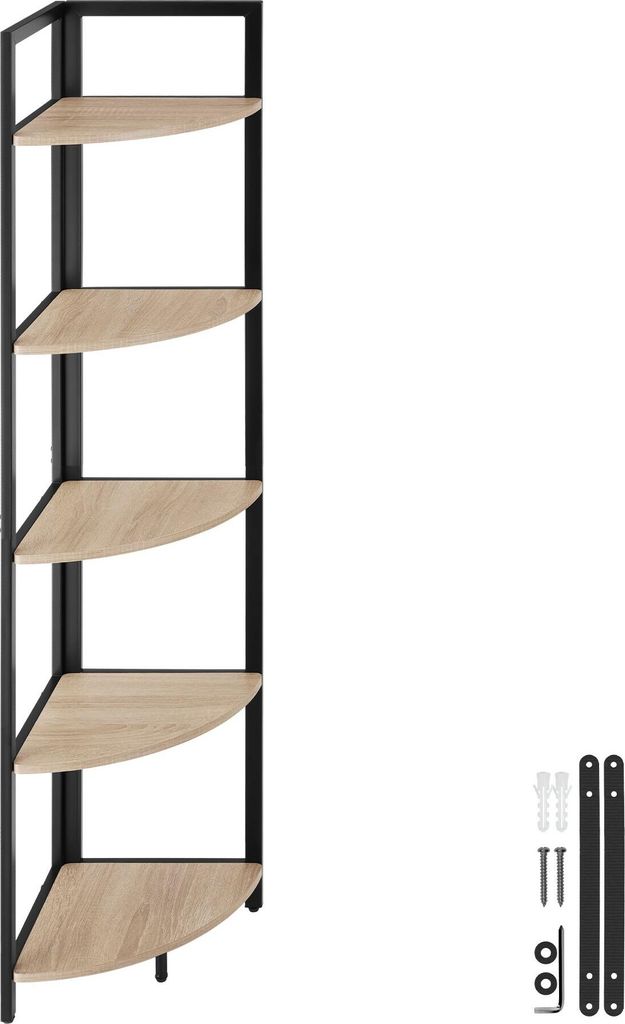 Étagère d’angle Castlebar 30 x 30 x 150 cm - Bois clair Image du produit 
