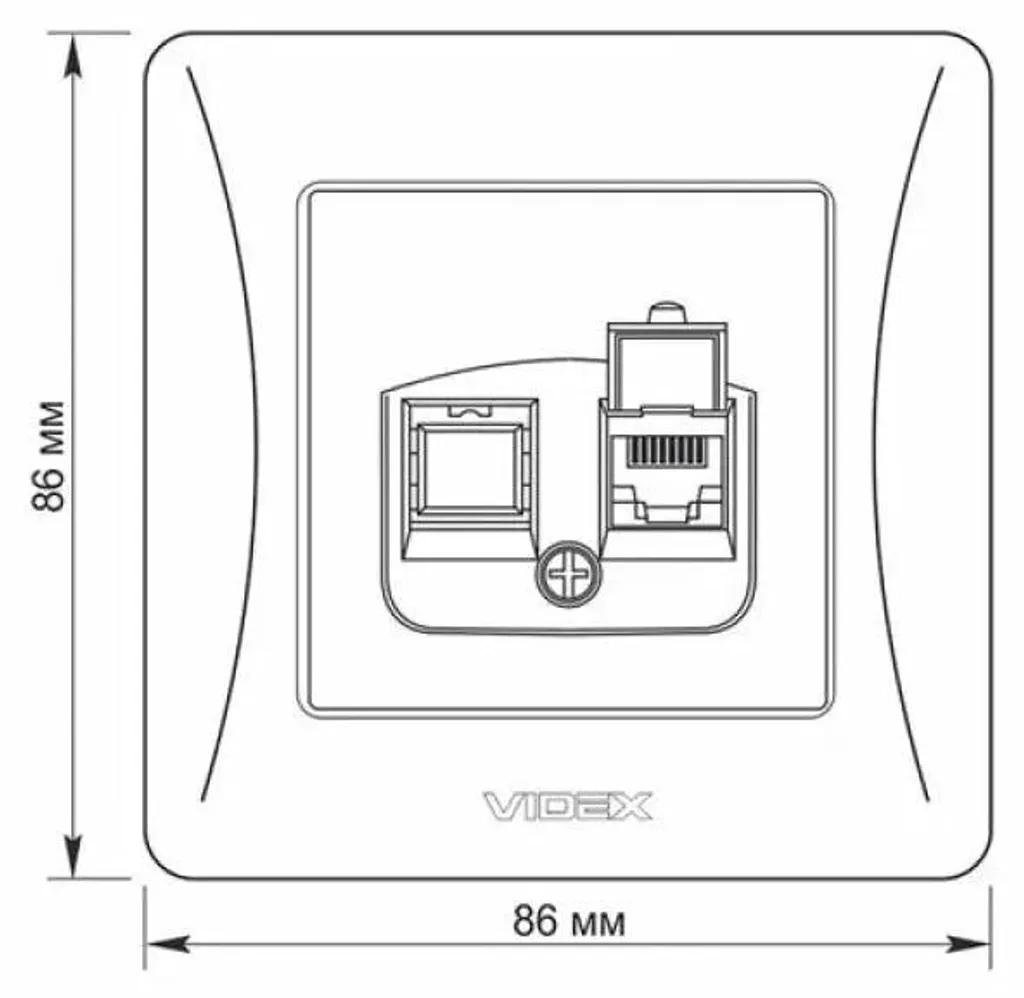 Videx Binera RJ45 prise informatique individuelle blanche encastrée