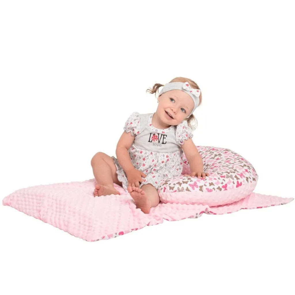 Coussin d'allaitement New Baby gris contre les maux de dos de maman