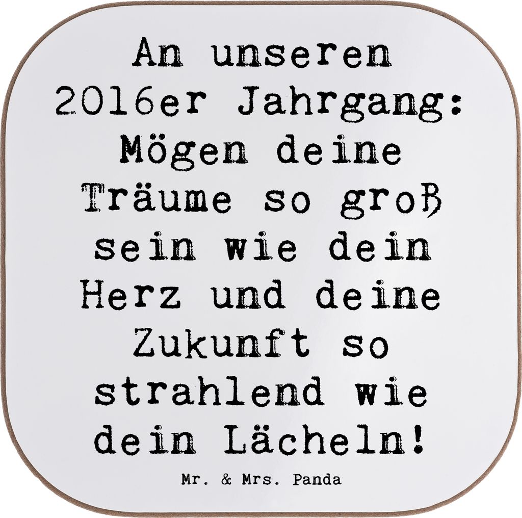 Mr. & Mrs. Panda Untersetzer für Gläser Spruch 2016 Geburtstag Glückwunsch - Weiß - Geschenk, Herz, Coaster, Geburtsjahr, besonderen feiern, Ho...
