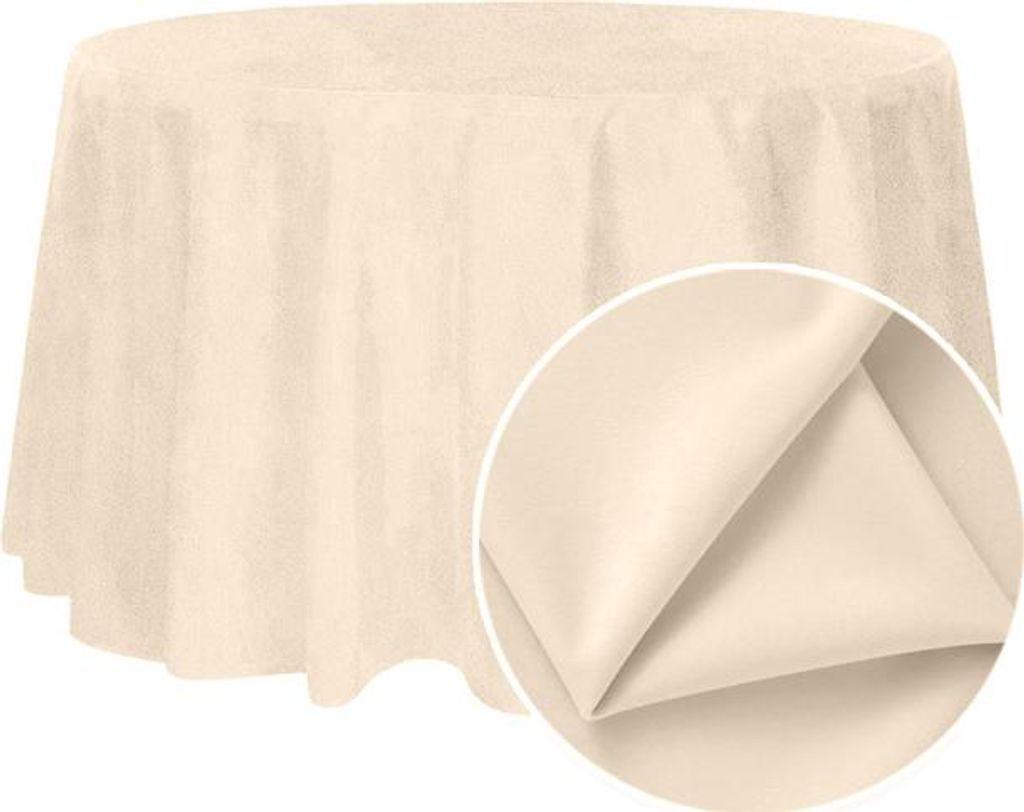 Runde matte Velours-Tischdecke in Creme Ø 320 cm – Elegant und formstabil