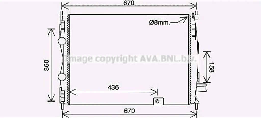 Stopper les fuites : Radiateur AVA DN2445 pour Qashqai OE 21400BB40A
