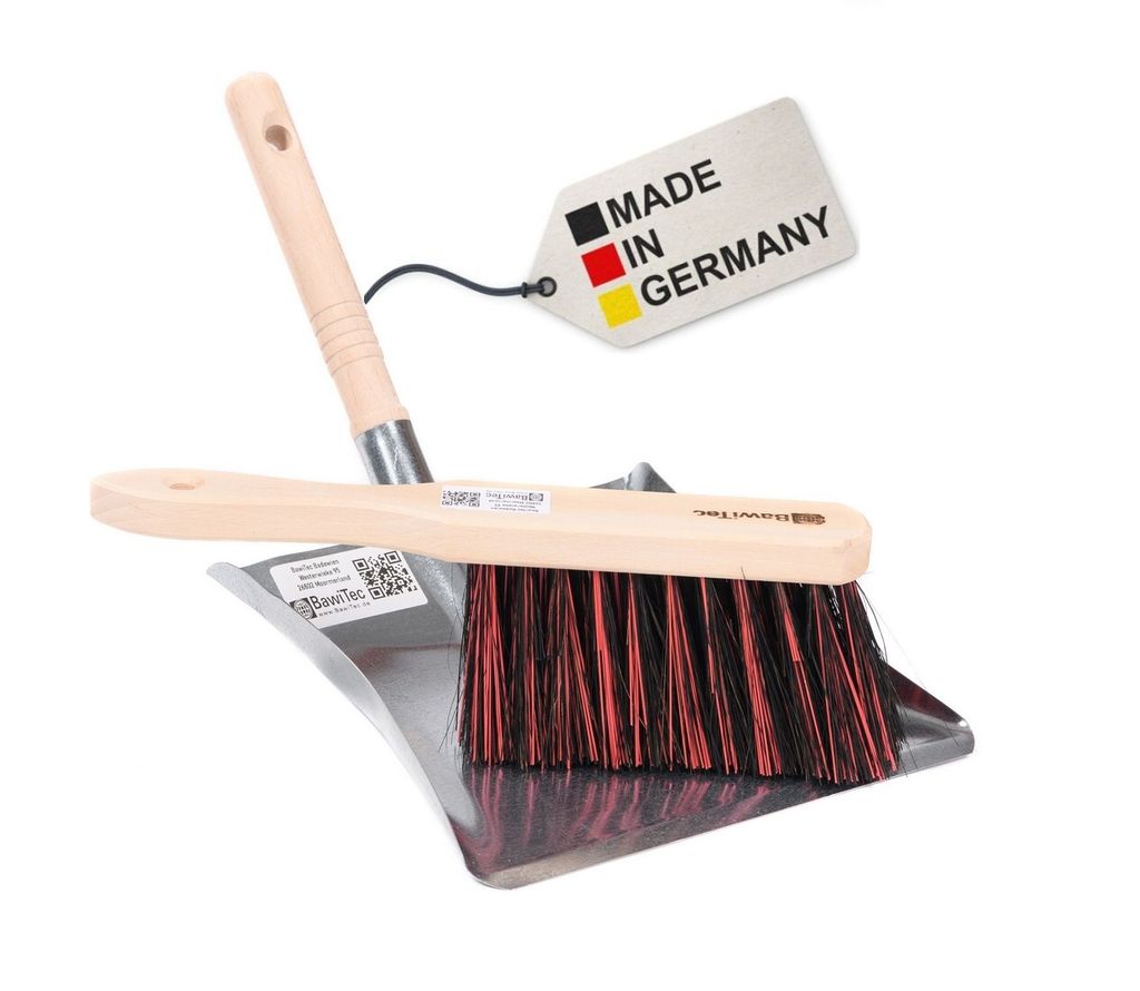 BawiTec Kehrgarnitur Arenga-Mix Kehrblech-Set und Handfeger Kehrschaufel Kehrset
