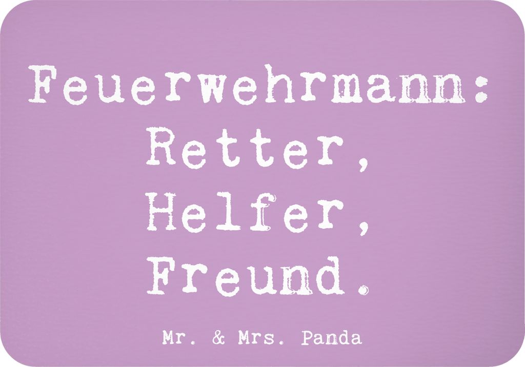 Mr. & Mrs. Panda Kühlschrankmagnet Spruch Feuerwehrmann Rettungsheld - Lavendeltraum - Geschenk, Wertschätzung, Held, haftmagnet, Danke sagen, Be...