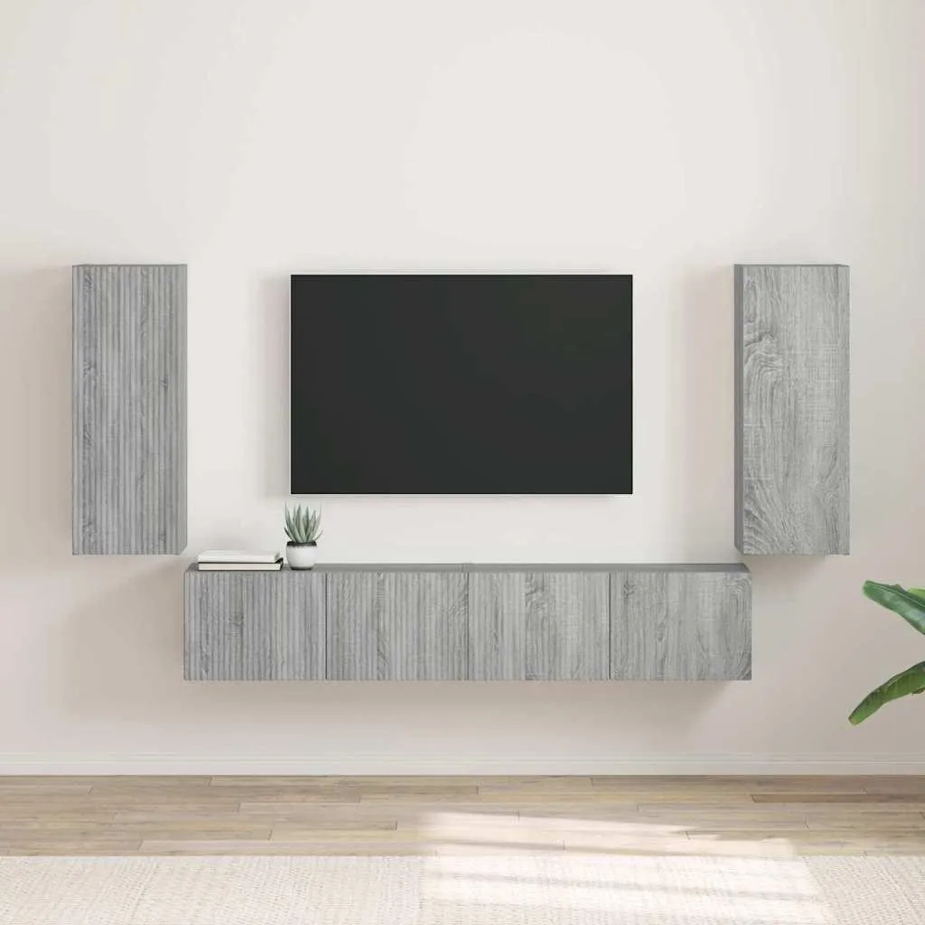 Maison Exclusive - Mobile TV da parete 2 pezzi Sonoma grigio 30 x 31 x 80 cm
