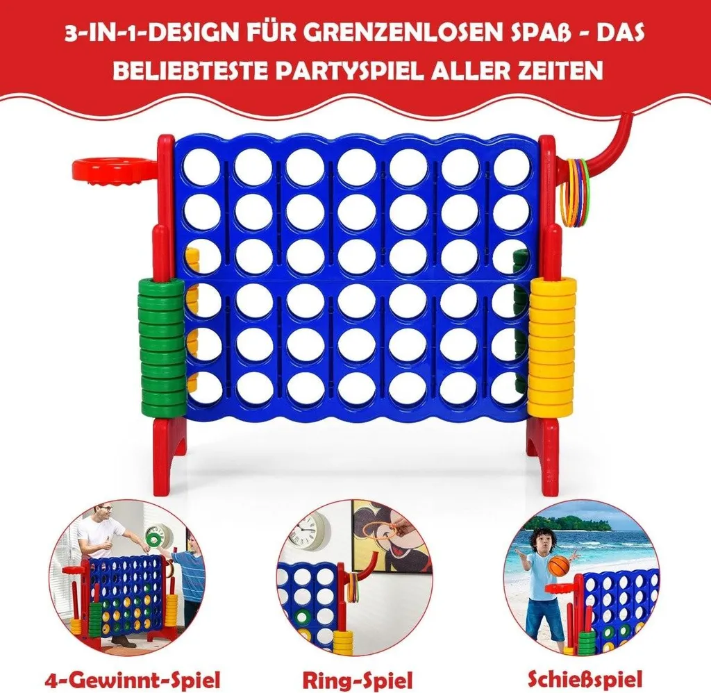 Puissance 4 géant bleu rouge jumbo - Jeu d'adresse extérieur 84x79cm