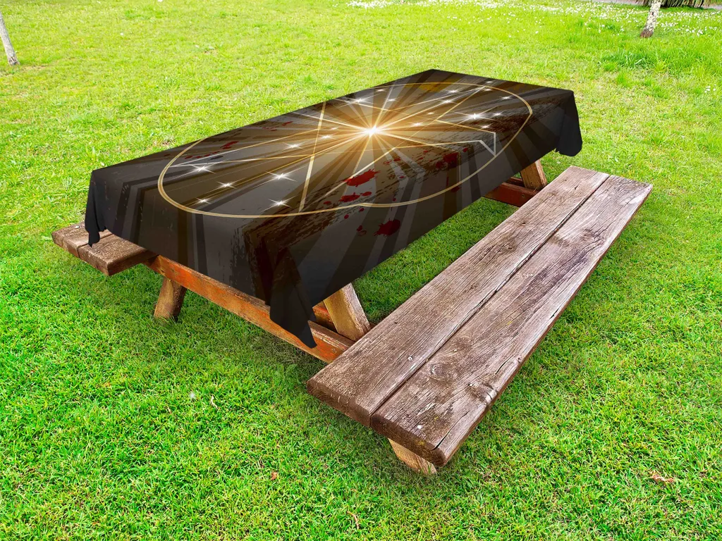 Tovaglia Esterna Pentacle ABAKUHAUS 145x265 cm Antimacchia Grigia