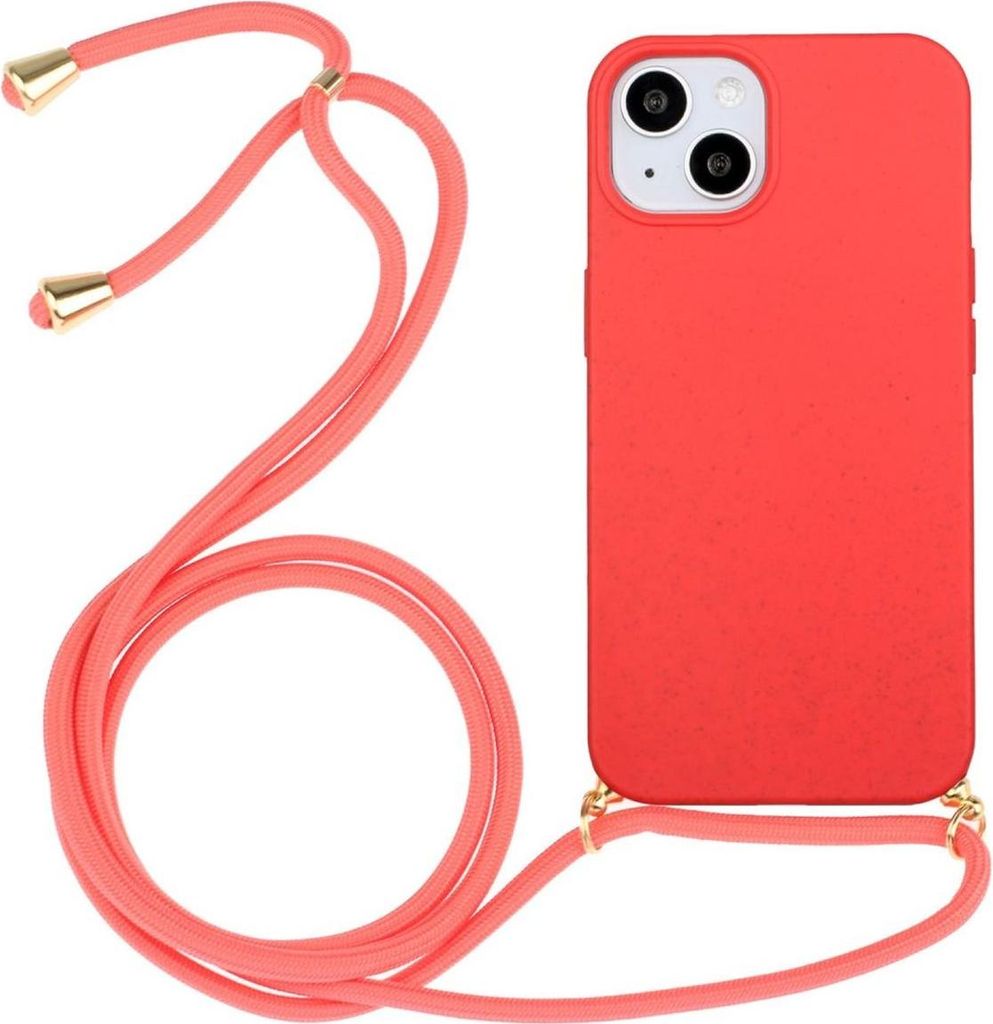 Hülle für Apple iPhone 14 Handyhülle Silikon Case Handykette Cover Band Rot
