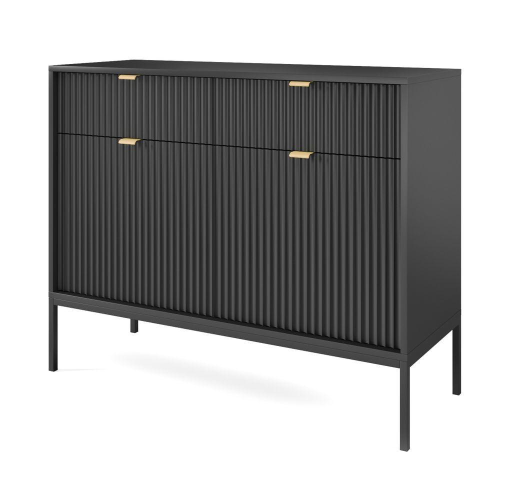 AX LIVING Kommode mit Schublade Eternas KSZ104 104cm Modern in Schwarz