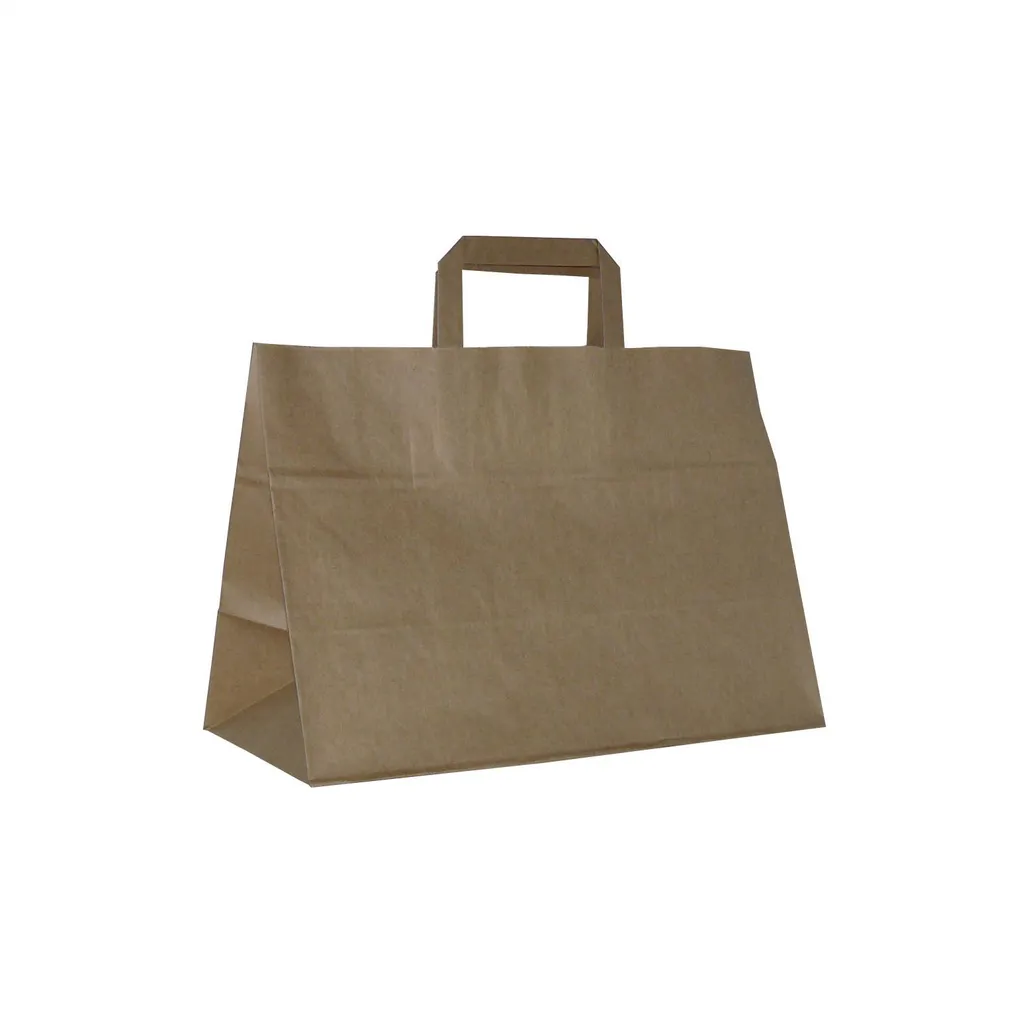 Borsa di carta 35x17x24 cm Beige AWIH - 250 Pezzi Shopper Resistenti