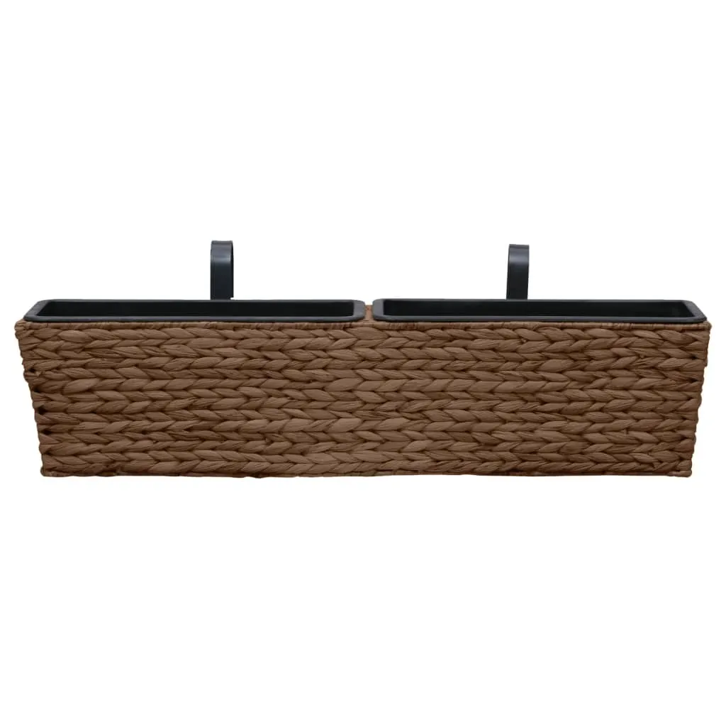 Cache-pots vidaXL en Jacinthe d'eau Marron - Solution Déco 2 pièces