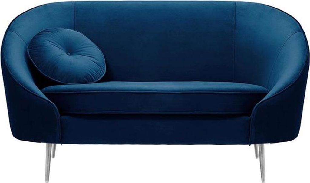 Zweisitzer-Sofa Kooper-Velluto 11-Standard piping-chrome metal
