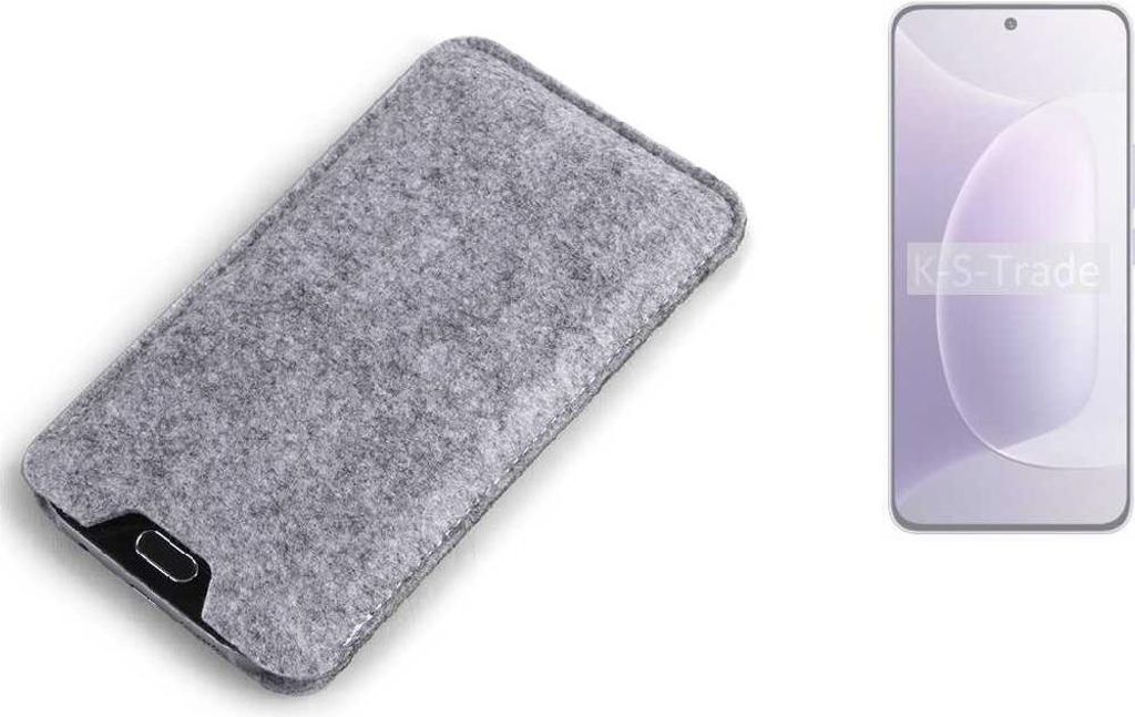 K-S-Trade Filz Handyhülle kompatibel mit Honor 300 Pro Schutzhülle Filztasche Filz Tasche Case Sleeve Handy Hülle Filzhülle grau