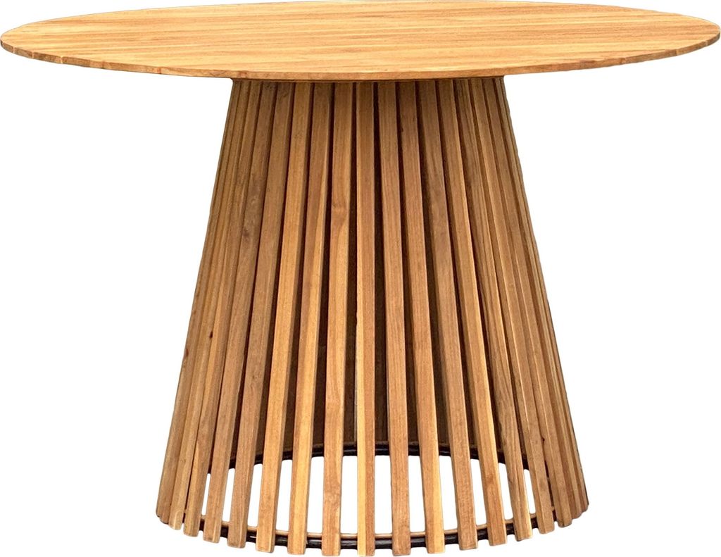 Gartentisch >Nashville< rund, in Teakholz massiv Natur Geölt - 74x130cm (HxD)