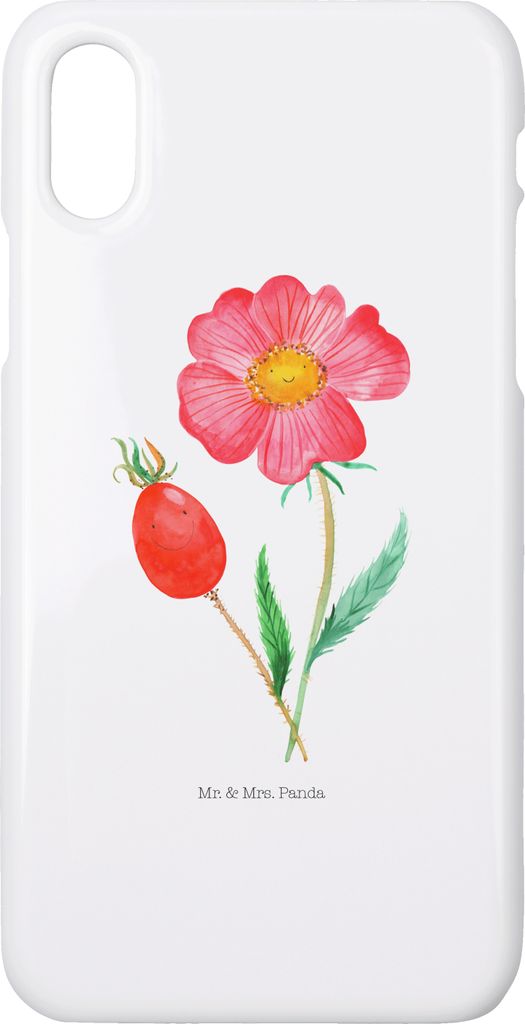 Mr. & Mrs. Panda Iphone 10 Handyhülle Blume Hagebutte - Weiß - Geschenk, Lebensfreude, Cover, Schlechte Gedanken, X, Handy, Garten, Hülle