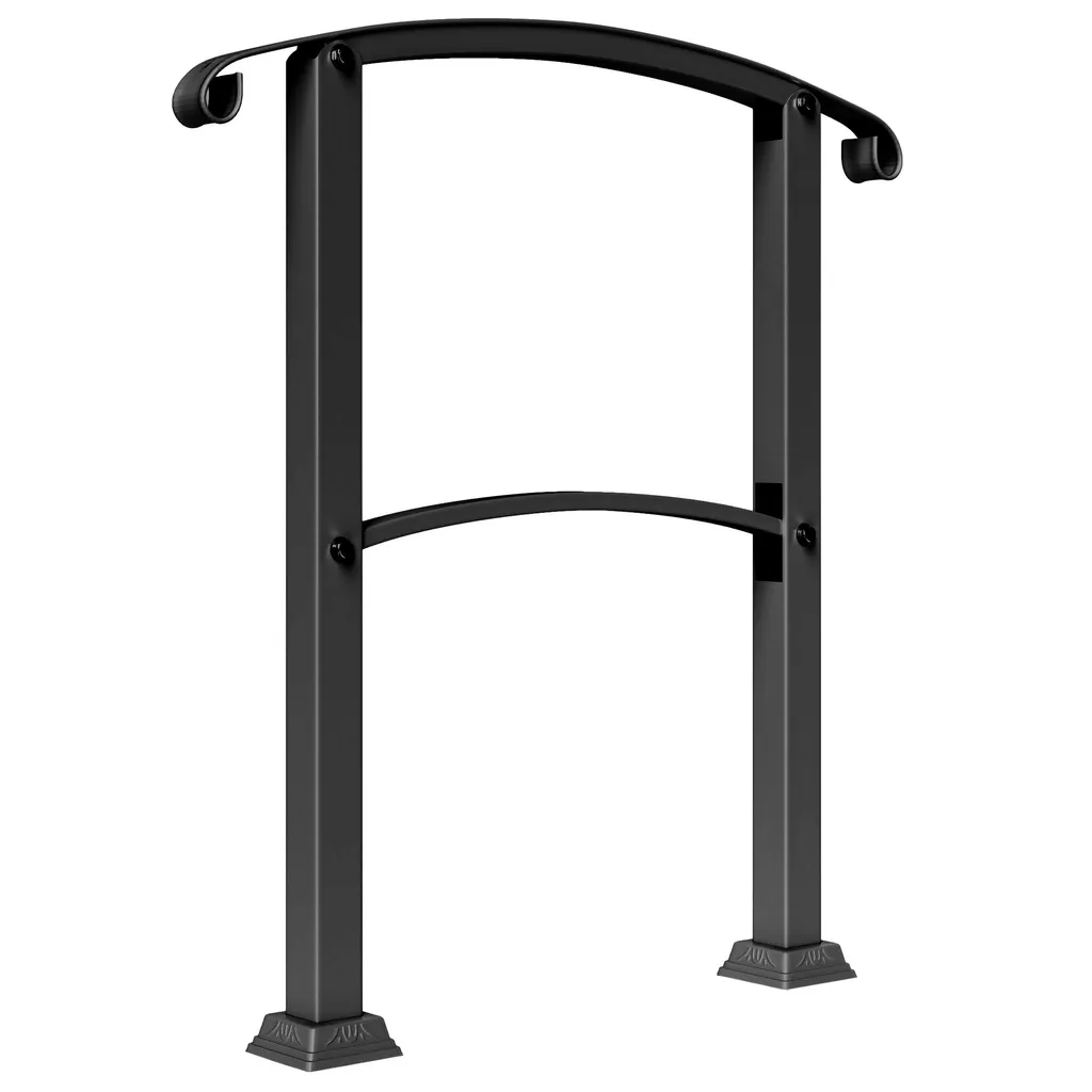 Appui escalier sécurisé pour marches extérieures noir mat kit complet - 2