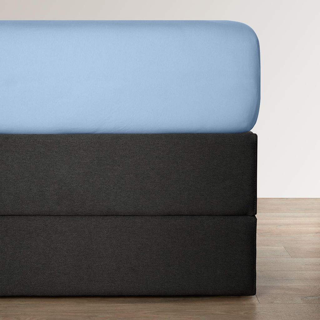 Bettwaren-Shop Jersey-Elasthan Boxspring Spannbettlaken Multi-Stretch für hohe Matratzen 140x200 - 160x220 cm hellblau