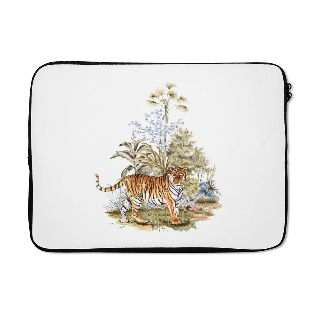 MuchoWow Laptop Hülle 14 ZollTiger - Schrein - Wald Laptoptasche - Laptoptasche - Stoßsicher - Schutzhaube
