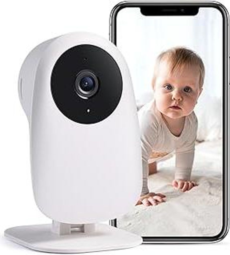 nooie Babyphone mit Kamera, Baby Kamera WLAN, Baby Monitor with Camera und APP, Gegensprechfunktion 1080P HD Nachtsicht Kompatibel mit und 2.4Ghz W...