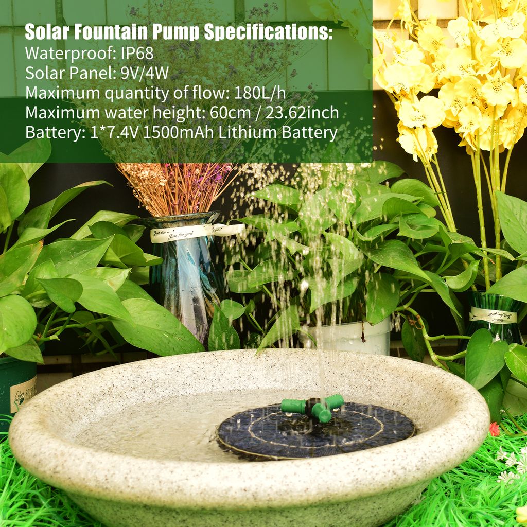 4W bunte Solar-Springbrunnenpumpe mit 360 ¡ã drehbarer Produktbild 4