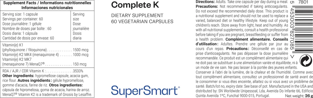 SuperSmart Complete K: Ottimizza il Calcio con Vitamina K2 MK7 - 2