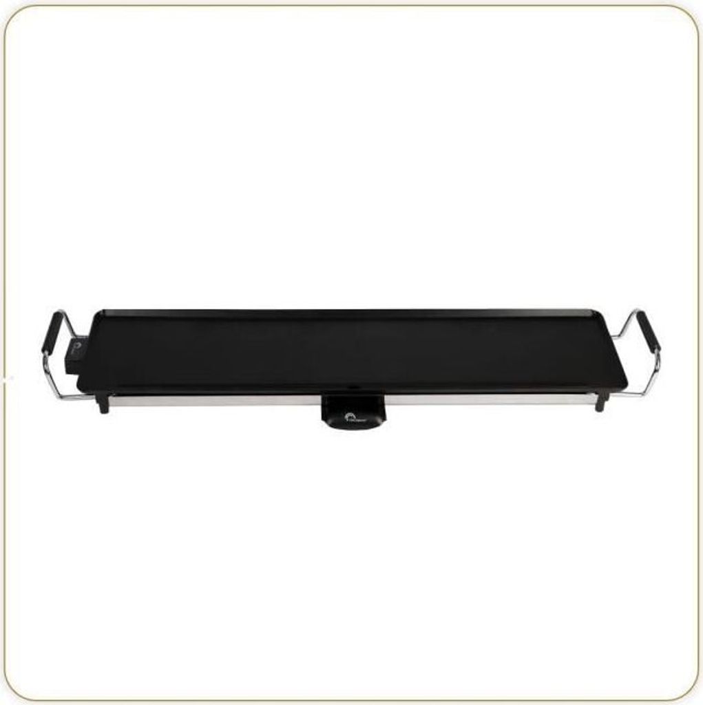 LITTLE BALANCE 8239 Happy Plancha 90, Elektrische Plancha 8-10 Personen, XXL Antihaftplatte, Alle Lebensmittel, 2000W, Schwarz / Edelstahl