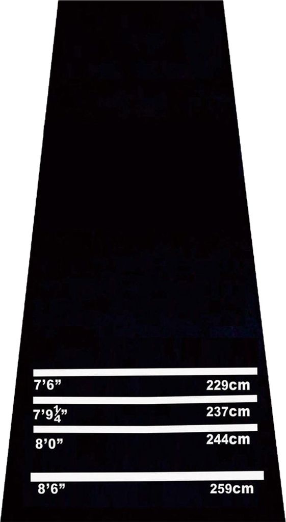 Rutschfeste Dartmatte 300x61 cm Oche Teppich für Softdart & Steeldart - Boden Schutz Dart Zubehör