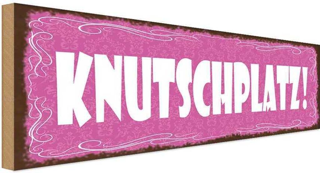 vianmo Holzschild 10x27 cm Knutschplatz Dekoration