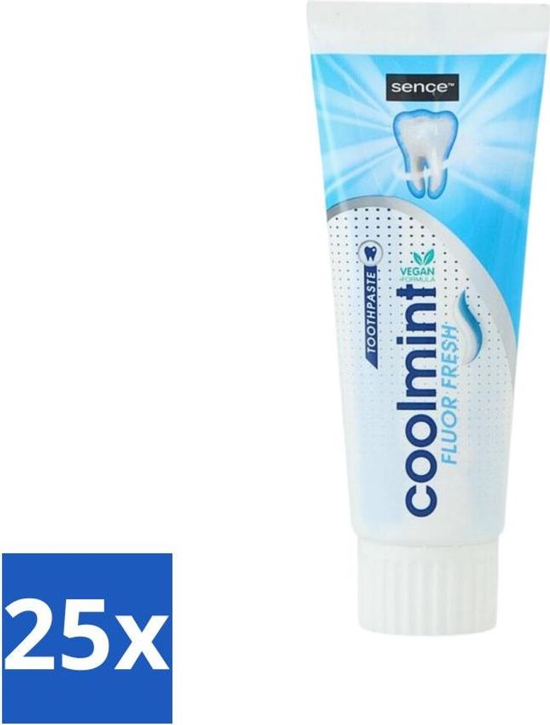 Sence - Freshmint - Zahnpasta - Mit Fluor - 75 ml - Vorteilspack - 25 Stücke