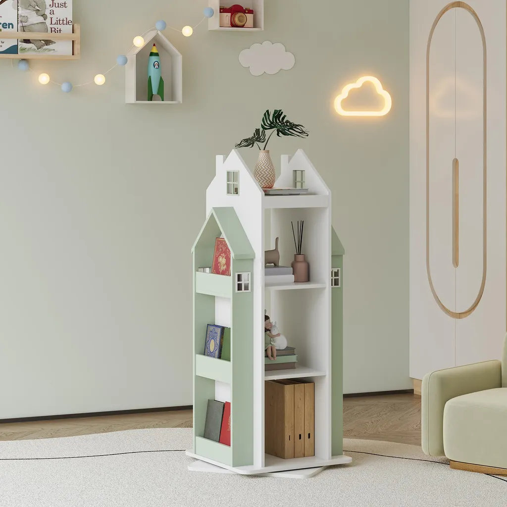 Étagère pivotante Vipsali design maison 108x40x40cm menthe et blanc