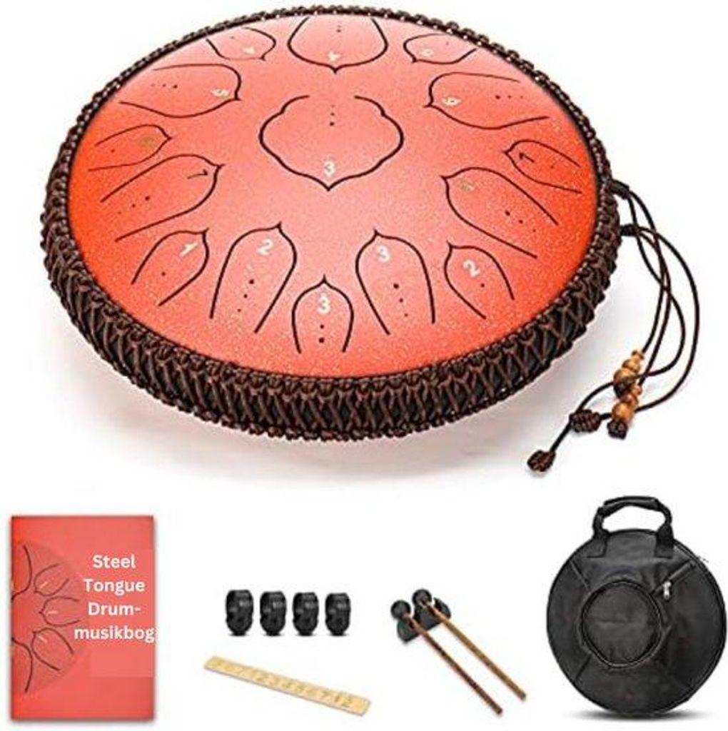 Stalen slaginstrument - Handpan - Hangdrum - Rood Productafbeelding 