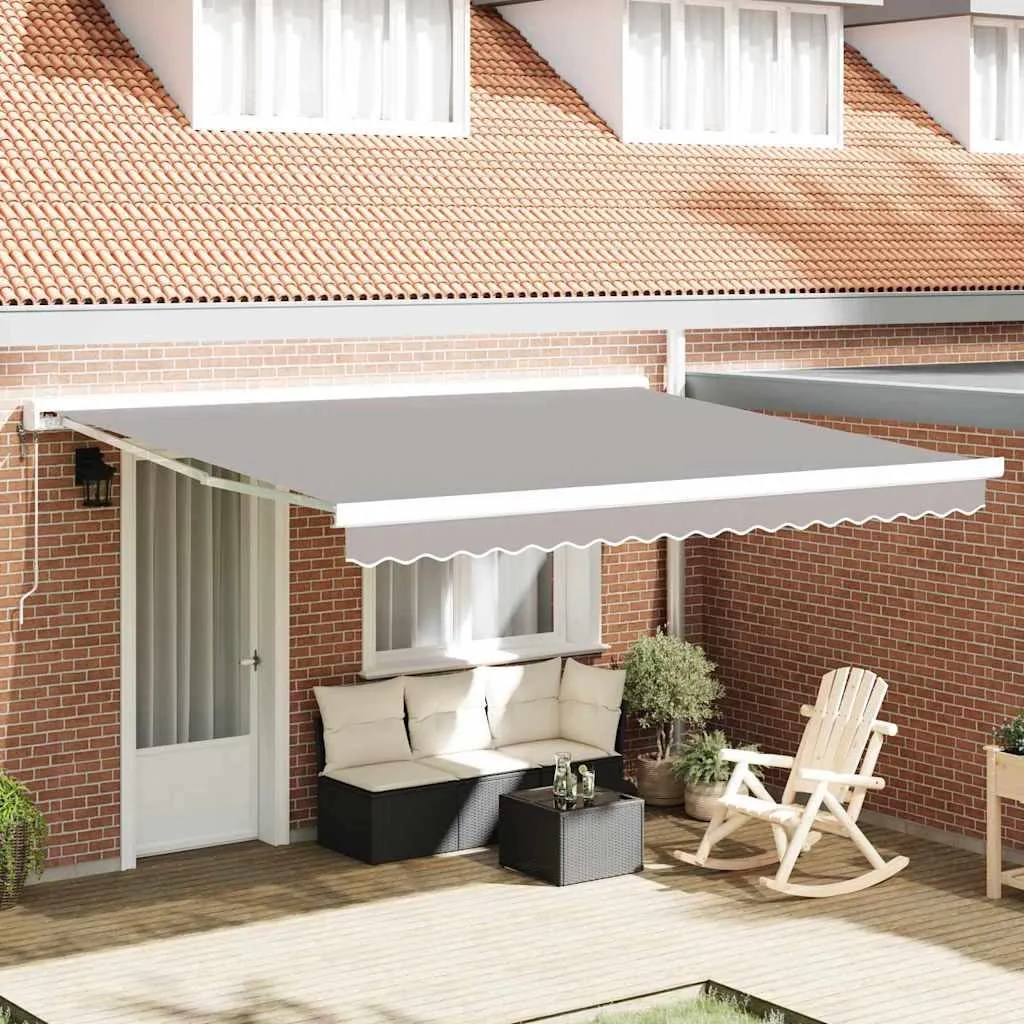 Telo Tenda da Sole 380x295 cm Grigio Chiaro Ricambio Economico