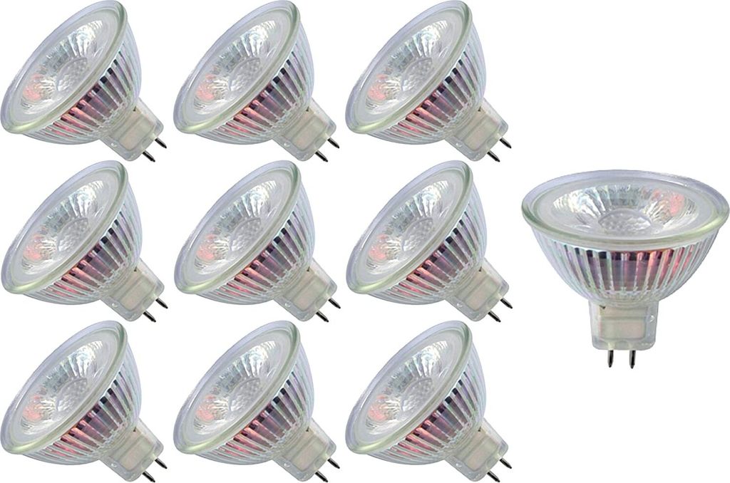 10er Set 3 Watt LED Leuchtmittel GU5.3 MR16 36° dimmbar
