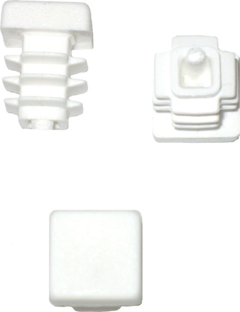 20 x Lamellenstopfen Vierkantrohrstopfen 10 x 10 mm (Außen) Stopfen WEISS