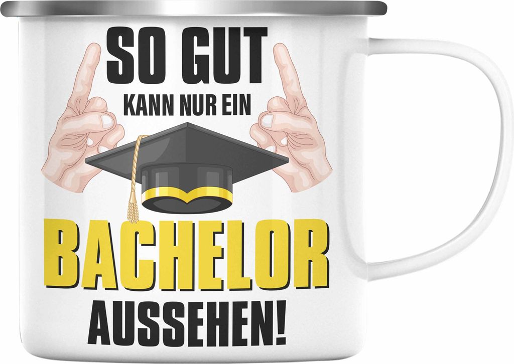 Trendation - Bachelor Abschluss Geschenk Emaille Tasse Produktbild 