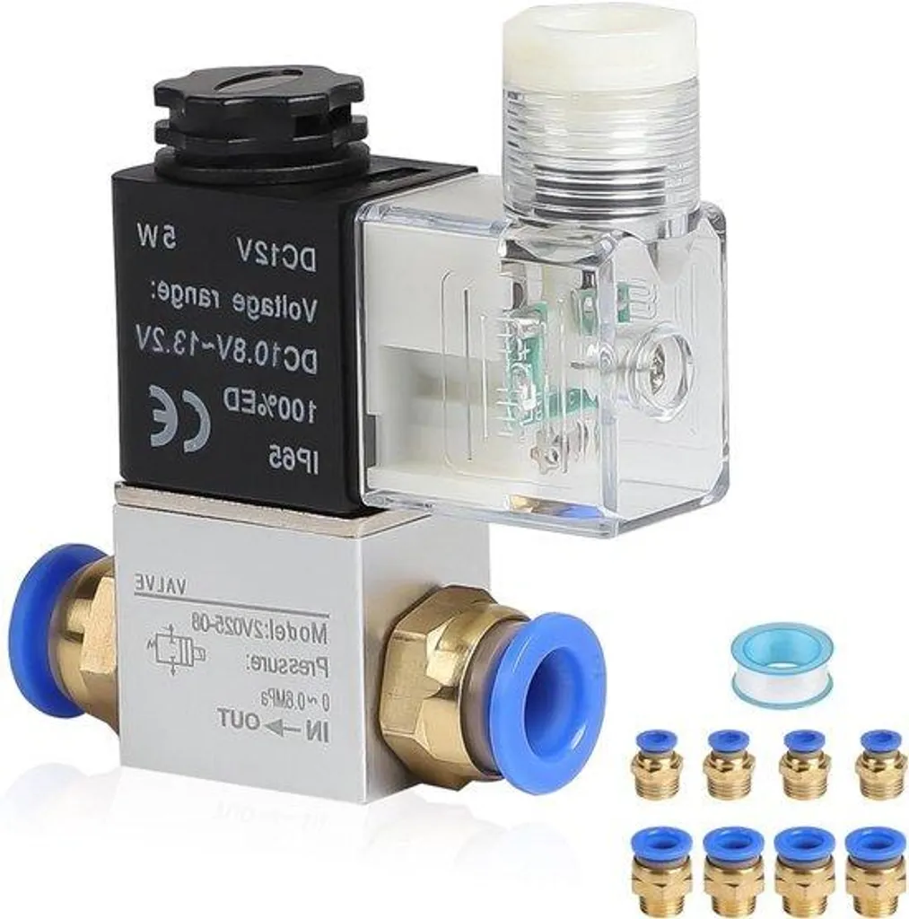 Électrovanne 24V CC 1/4 pouce 2/2 voies en aluminium pour pneumatique