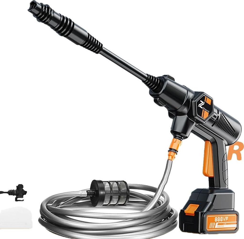 Akku-Hochdruckreiniger, einstellbarer Sprühstrahl, vielseitige Anwendungen, Mit 1×Batterie