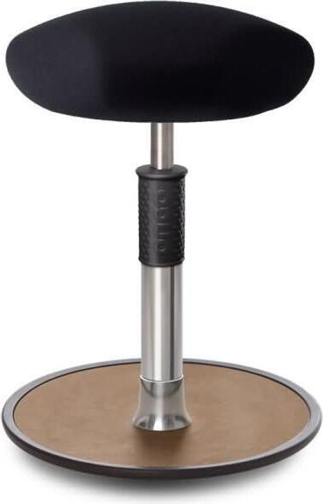 Sitz- Stehhocker Free Regular Triangel Gestrick schwarz Chrom /Natur.