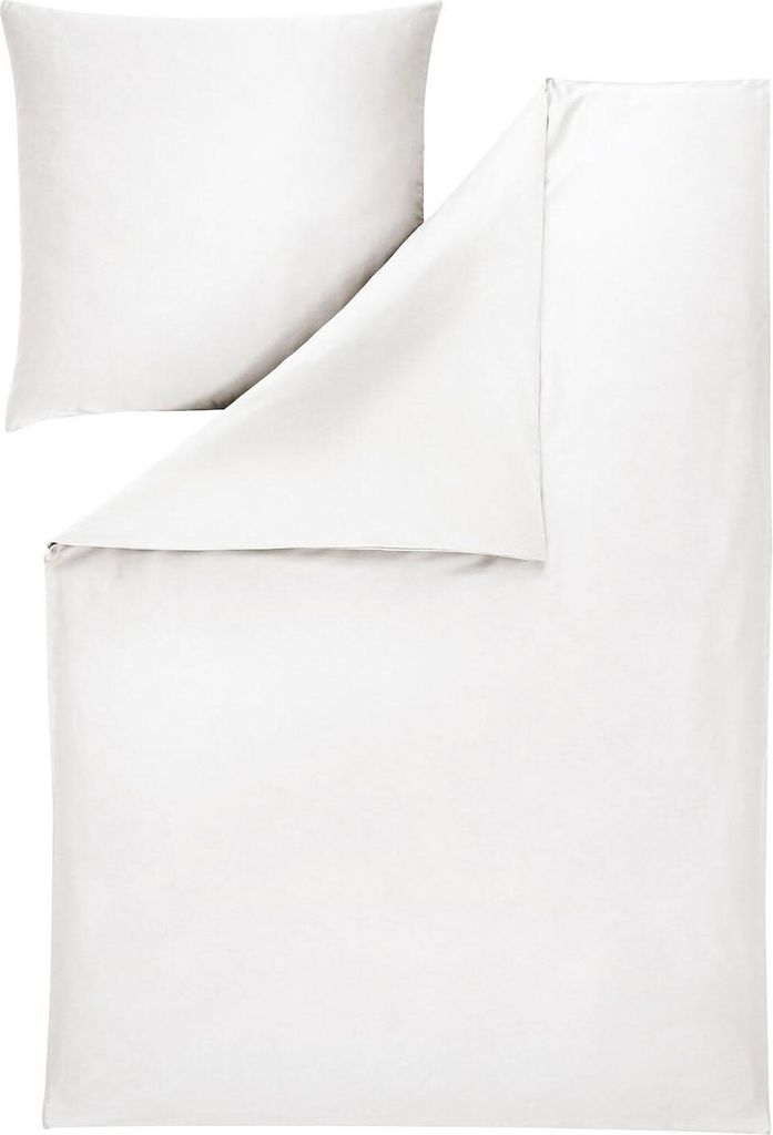 ESTELLA Atelier Uni-Satin Bettwäsche-Garnitur VALETTA Farbe weiss Größe 135x200 + 80x80 cm