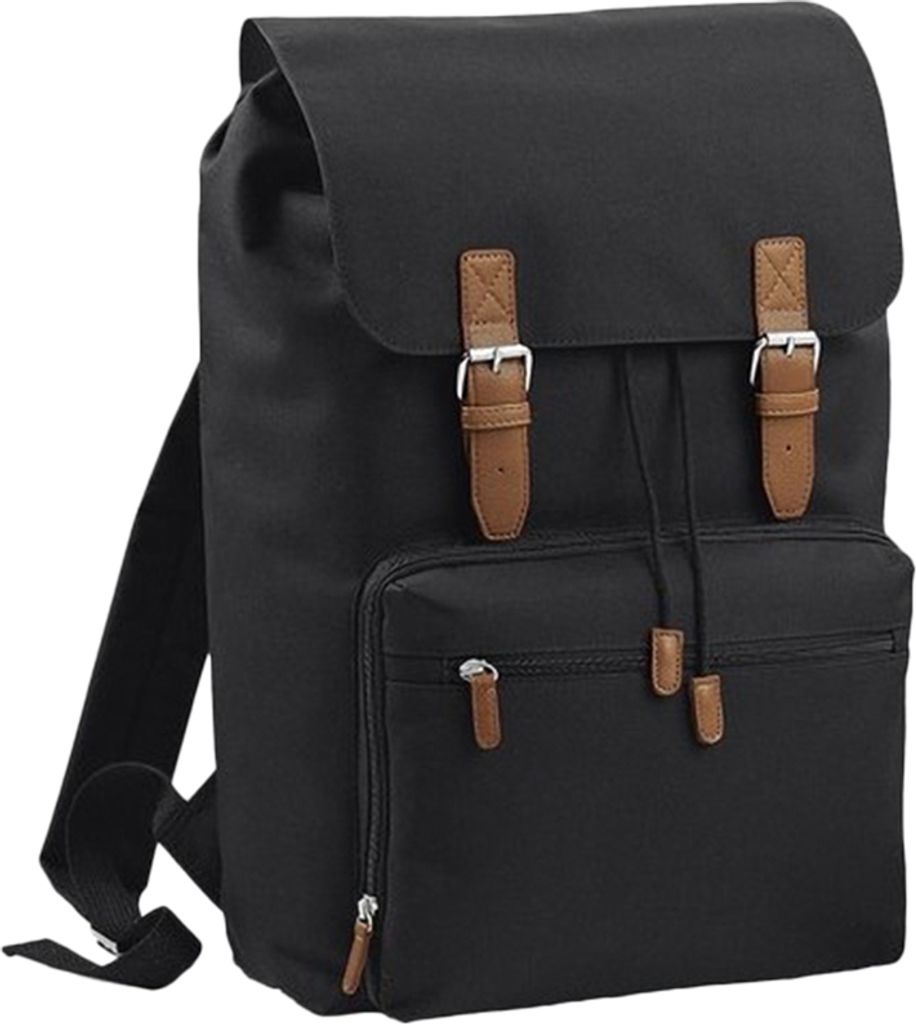 Bagbase Heritage Laptop-Rucksack / Rucksack, für Laptops bis zu 17 Zoll (2 Stück/Packung) BC4456 (Einheitsgröße) (Schwarz)