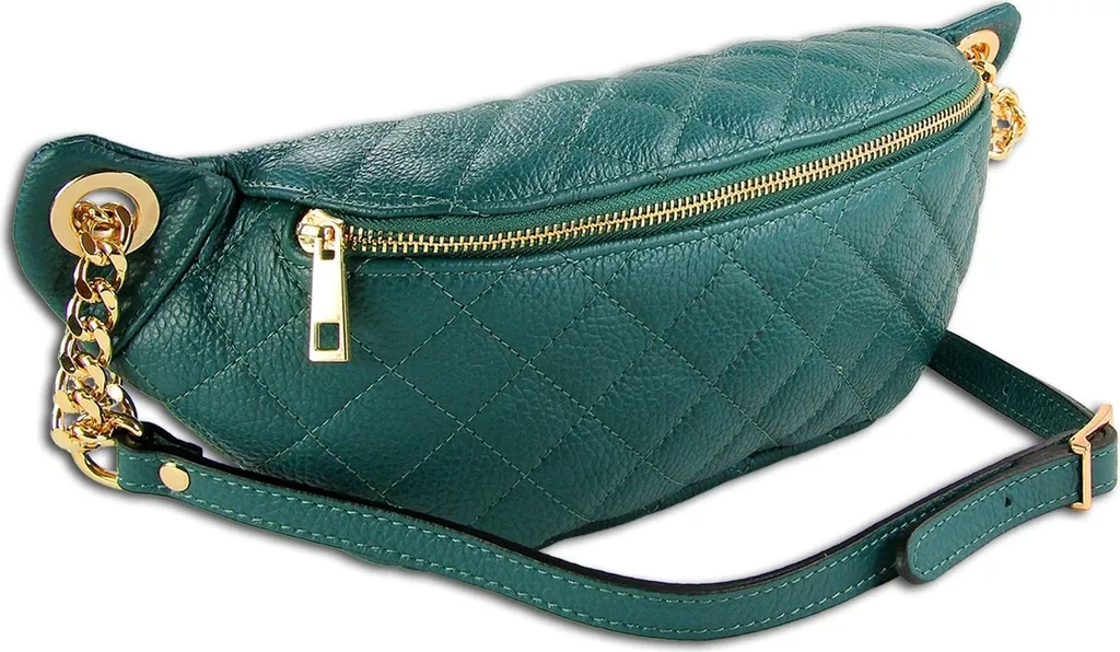 Sac banane aquamarine en cuir Toscanto OTTM811GT pour femme moderne